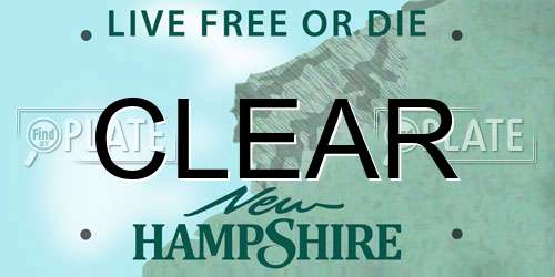CLEAR New Hampshire License Plate