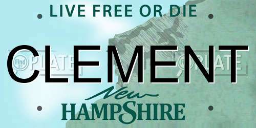 CLEMENT New Hampshire License Plate