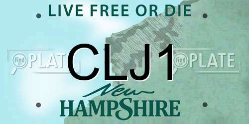 CLJ1 New Hampshire License Plate