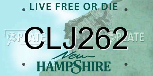 CLJ262 New Hampshire License Plate