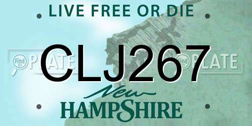 CLJ267 New Hampshire License Plate
