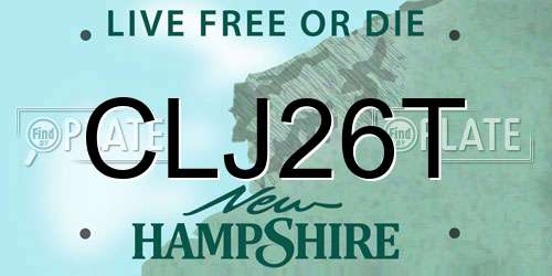 CLJ26T New Hampshire License Plate