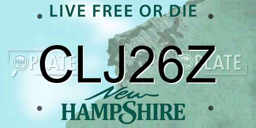 CLJ26Z New Hampshire License Plate