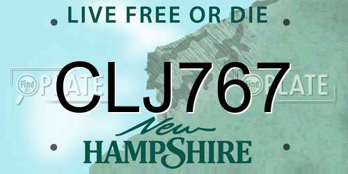CLJ767 New Hampshire License Plate