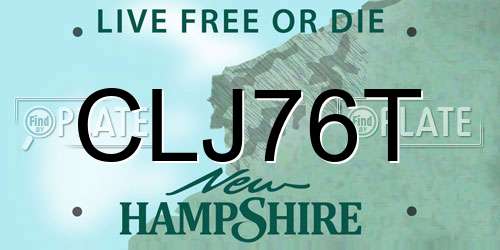 CLJ76T New Hampshire License Plate