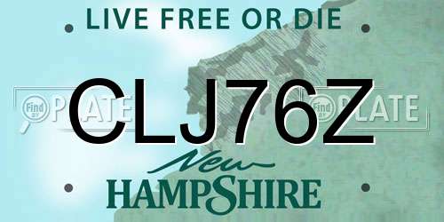 CLJ76Z New Hampshire License Plate