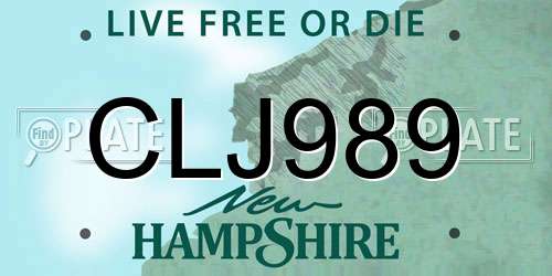 CLJ989 New Hampshire License Plate