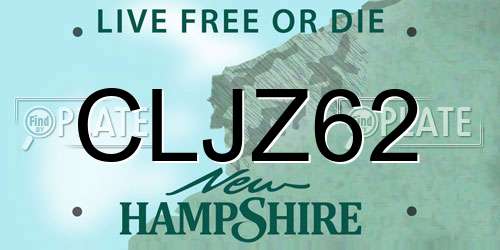 CLJZ62 New Hampshire License Plate