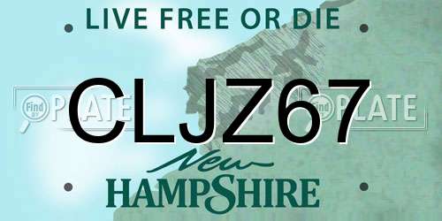CLJZ67 New Hampshire License Plate