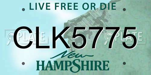 CLK5775 New Hampshire License Plate