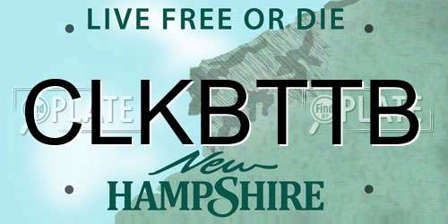 CLKBTTB New Hampshire License Plate