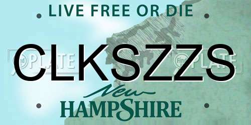 CLKSZZS New Hampshire License Plate