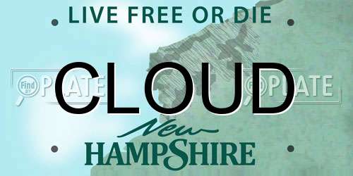 CLOUD New Hampshire License Plate