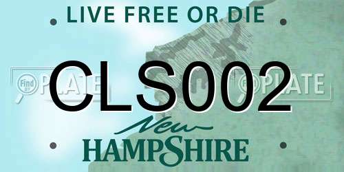 CLS002 New Hampshire License Plate
