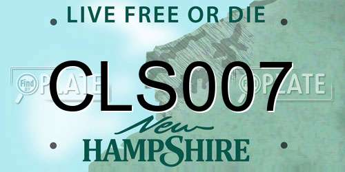 CLS007 New Hampshire License Plate