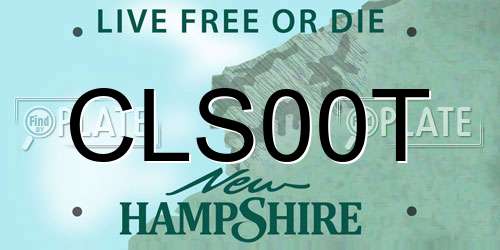 CLS00T New Hampshire License Plate