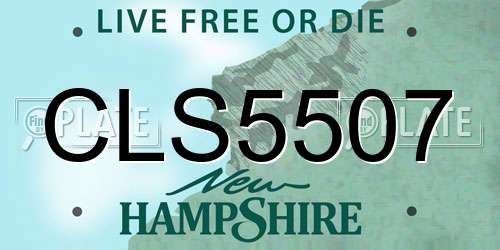 CLS5507 New Hampshire License Plate