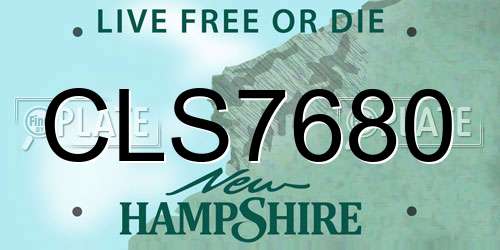 CLS7680 New Hampshire License Plate