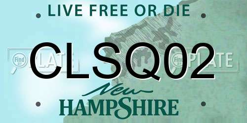 CLSQ02 New Hampshire License Plate