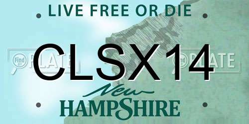CLSX14 New Hampshire License Plate