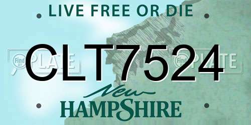 CLT7524 New Hampshire License Plate