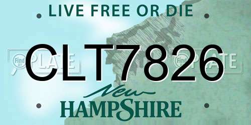 CLT7826 New Hampshire License Plate
