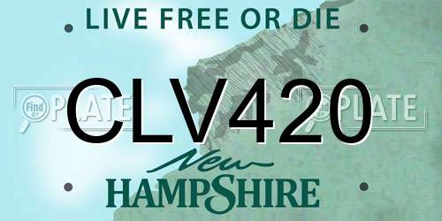 CLV420 New Hampshire License Plate