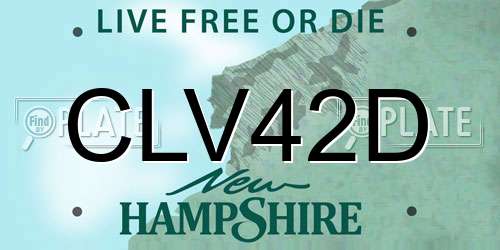 CLV42D New Hampshire License Plate