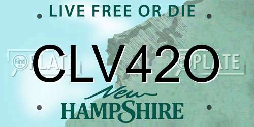 CLV42O New Hampshire License Plate