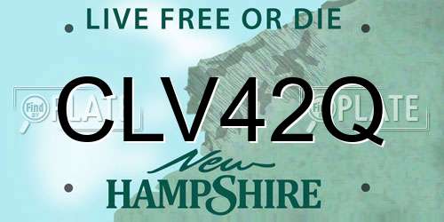 CLV42Q New Hampshire License Plate
