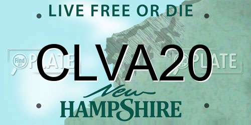 CLVA20 New Hampshire License Plate