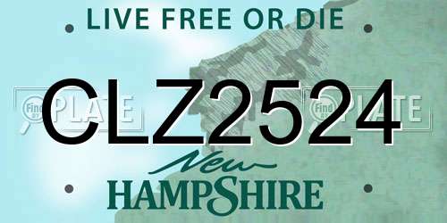 CLZ2524 New Hampshire License Plate