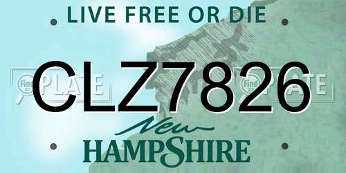 CLZ7826 New Hampshire License Plate