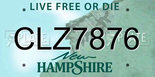 CLZ7876 New Hampshire License Plate