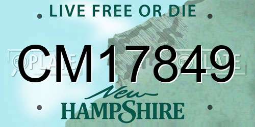 CM17849 New Hampshire License Plate