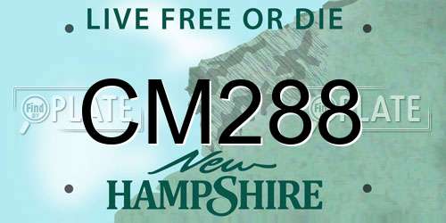 CM288 New Hampshire License Plate