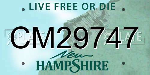 CM29747 New Hampshire License Plate