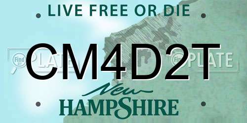 CM4D2T New Hampshire License Plate