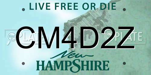 CM4D2Z New Hampshire License Plate