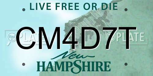 CM4D7T New Hampshire License Plate