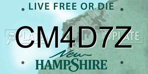 CM4D7Z New Hampshire License Plate