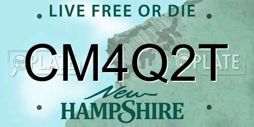 CM4Q2T New Hampshire License Plate