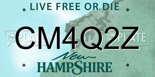 CM4Q2Z New Hampshire License Plate