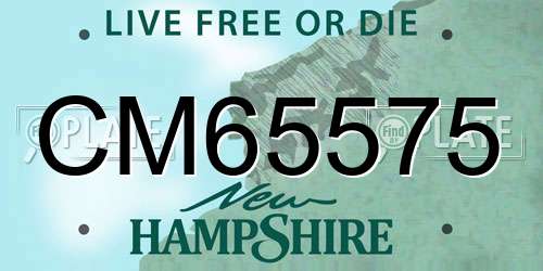 CM65575 New Hampshire License Plate