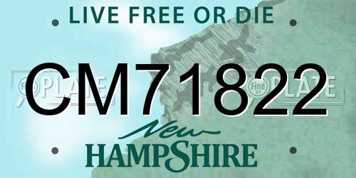 CM71822 New Hampshire License Plate