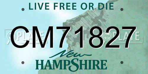 CM71827 New Hampshire License Plate