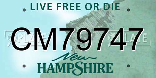 CM79747 New Hampshire License Plate