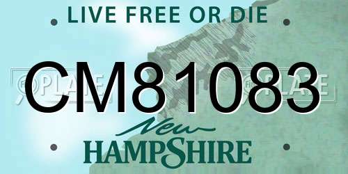 CM81083 New Hampshire License Plate