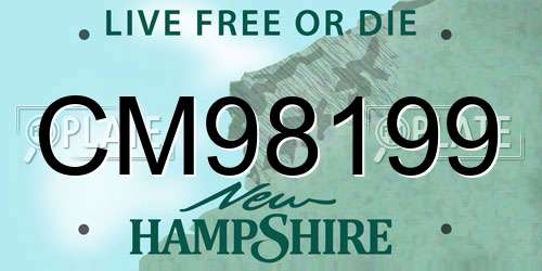 CM98199 New Hampshire License Plate