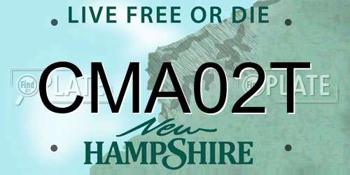 CMA02T New Hampshire License Plate